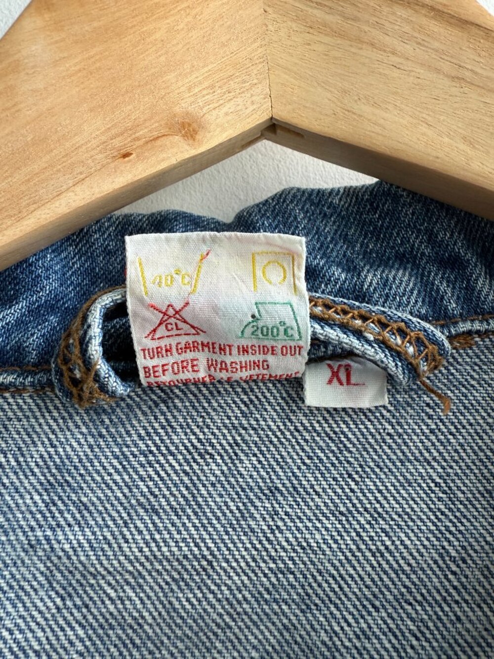 Jonny Q Vintage Denim Trucker Jacket Blue 100% Cotton XL - Picture 8 of 9